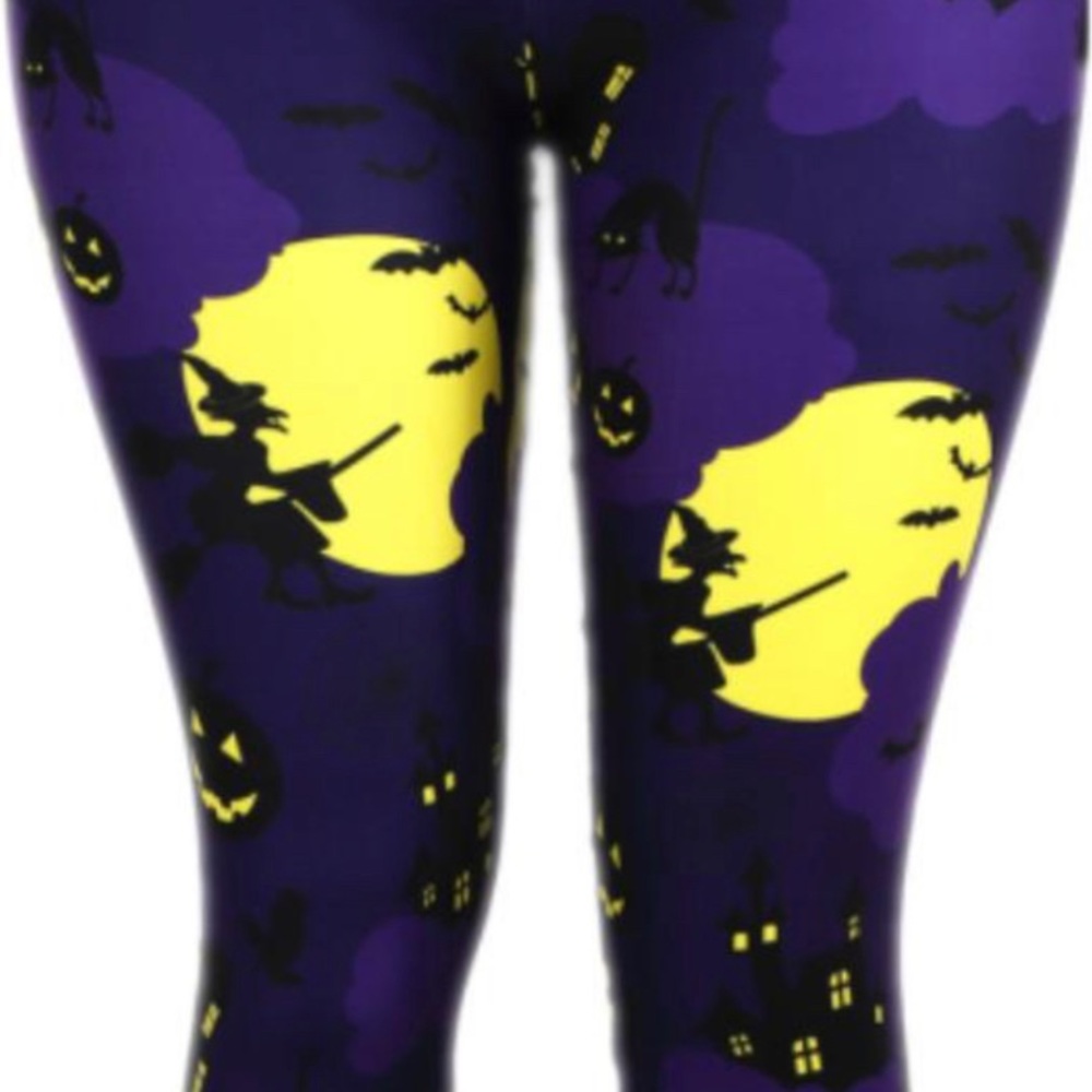 New Halloween Purple Peachskin Yoga Leggings